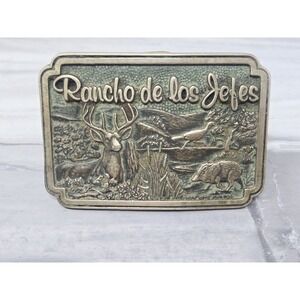 Vintage WHITETAIL BUCK belt‎ buckle DEER hunting buck WESTERN solid Brass COWBOY